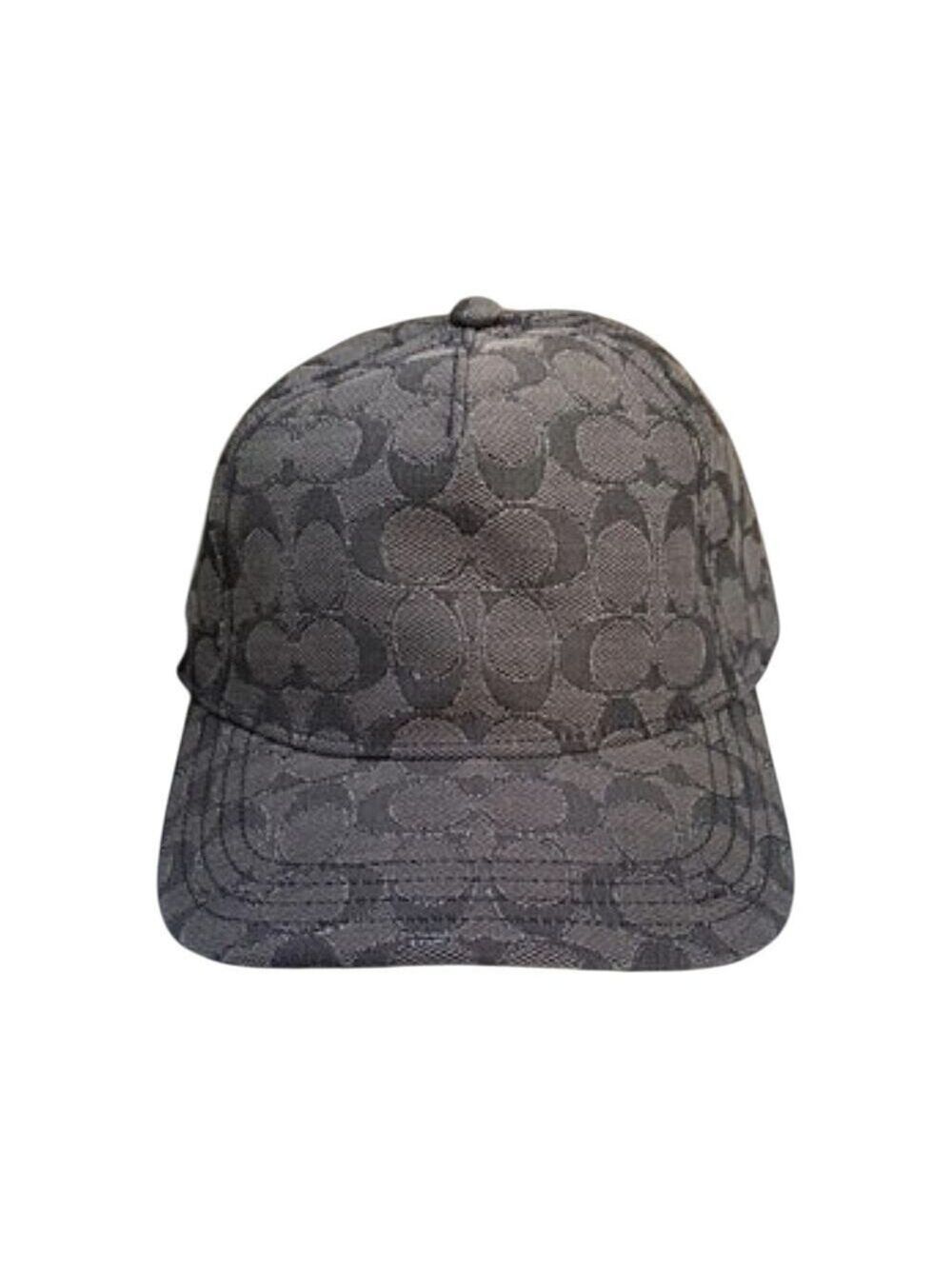 COACH Designer Baseball Hat Metallic Black Signature Logo Adjustable